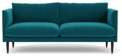 Swoon Luna Velvet 3 Seater Sofa- Kingfisher Blue