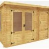 Mercia Pent Log Cabin With Side Shed - 3.5x2.4