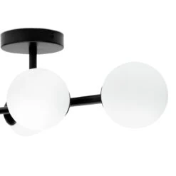 Habitat Opal Metal Bathroom Flush Ceiling Light - Black -Trend Furniture 2067405 R Z002A