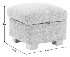 Habitat Lisbon Fabric Storage Footstool - Beige -Trend Furniture 2071130 R E001