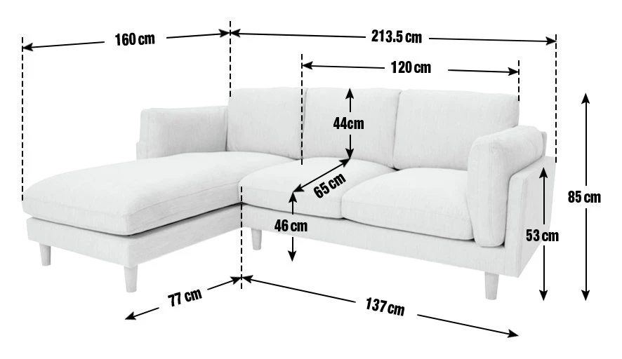 Habitat Salome Fabric Left Hand Corner Chaise Sofa - Grey 6 Habitat Salome Fabric Left Hand Corner Chaise Sofa - Grey - Image 4