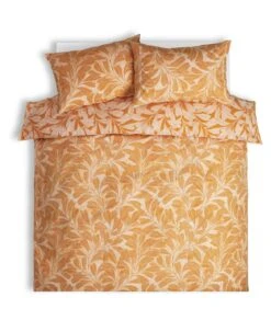 Habitat Cotton Linear Leaf Print Yellow Bedding Set- Single -Trend Furniture 2208972 R Z003A