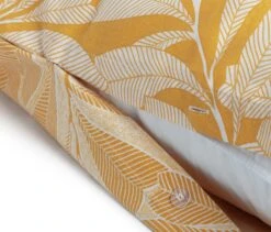Habitat Cotton Linear Leaf Print Yellow Bedding Set- Single -Trend Furniture 2208972 R Z004A