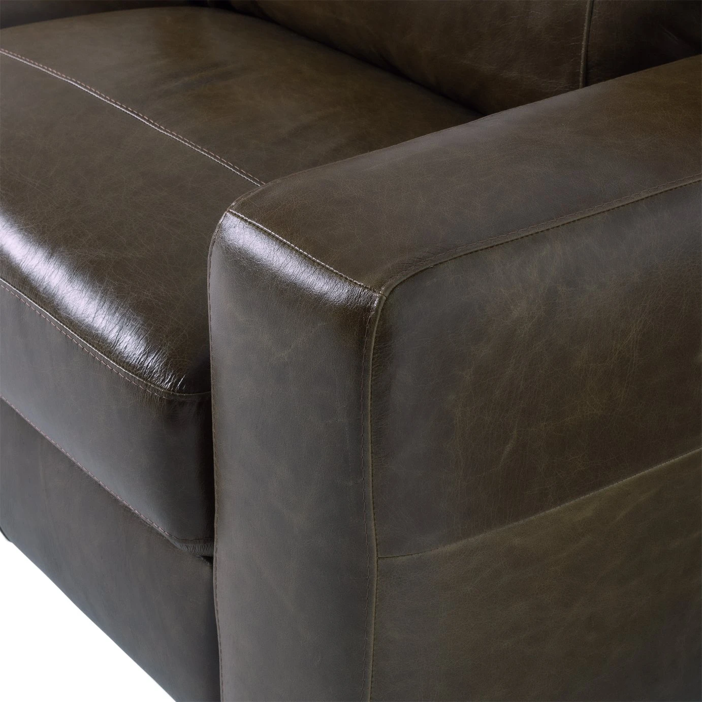 Habitat Eton Leather 3 Seater Sofa - Chocolate 11 Habitat Eton Leather 3 Seater Sofa - Chocolate - Image 9