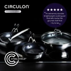 Circulon S Series 24cm Stainless Steel Pan And Spatula -Trend Furniture 2721600 R Z007A