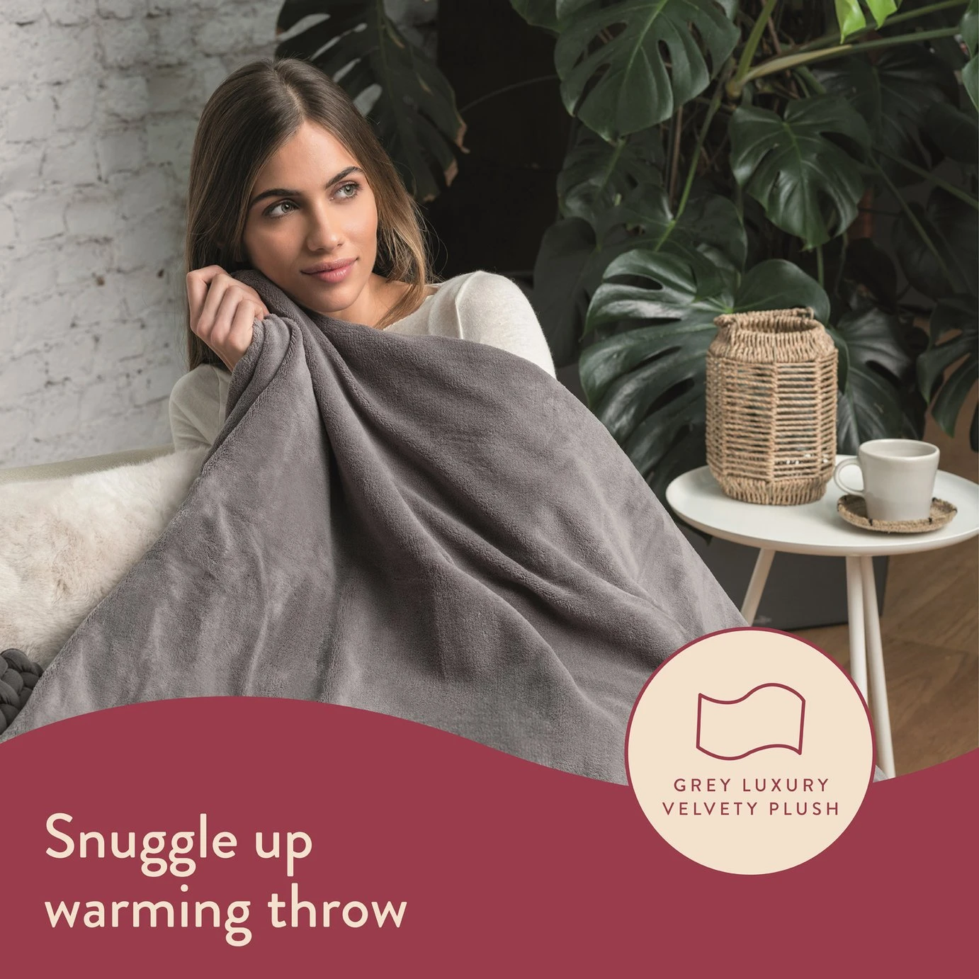 Dreamland Snuggle Up Heated Grey Throw - Large 4 Dreamland Snuggle Up Heated Grey Throw - Large - Image 2
