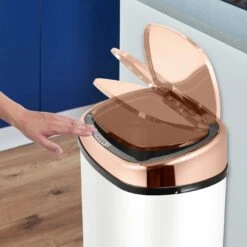 Tower 58 Litre Sensor Bin - Rose Gold And White -Trend Furniture 3037166 R Z003A