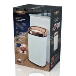 Tower 58 Litre Sensor Bin - Rose Gold And White -Trend Furniture 3037166 R Z005A