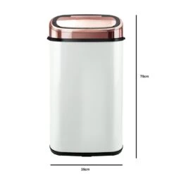 Tower 58 Litre Sensor Bin - Rose Gold And White -Trend Furniture 3037166 R Z020A