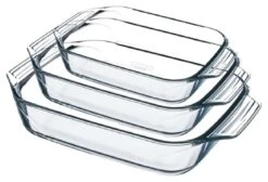 Pyrex Irresistible 3 Piece Glass Roaster Set -Trend Furniture 3064153 R Z002A