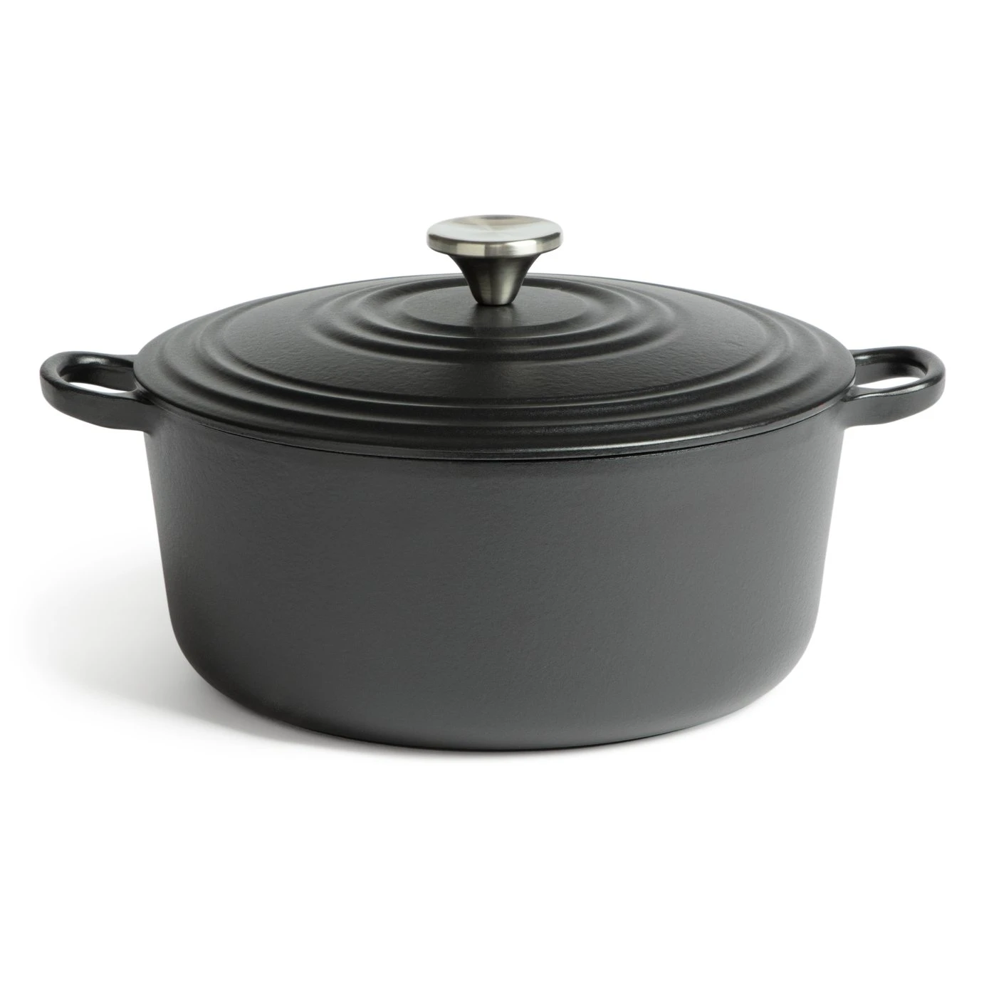 Habitat 5.3 Litre Cast Iron Casserole Dish - Black 3 Habitat 5.3 Litre Cast Iron Casserole Dish - Black