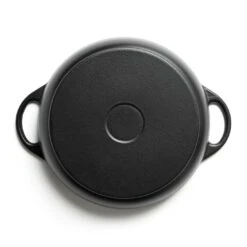 Habitat 4 Litre Shallow Cast Iron Casserole Dish - Black -Trend Furniture 3065482 R Z004A