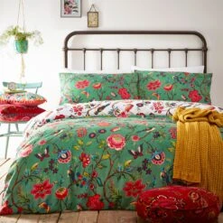 Furn Pomelo Tropical Floral Green Bedding Set - Single -Trend Furniture 3066436 R Z004A