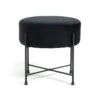 Habitat Jax Velvet Footstool - Black -Trend Furniture 3088191 R Z001A