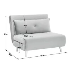 Habitat Roma Small Double Chairbed - Grey -Trend Furniture 3104958 R E001