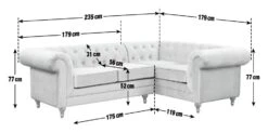 Habitat Chesterfield Velvet Left Hand Corner Sofa-Light Grey 14 Habitat Chesterfield Velvet Left Hand Corner Sofa-Light Grey -Trend Furniture 3106633 R E001