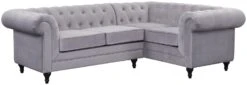 Habitat Chesterfield Velvet Left Hand Corner Sofa-Light Grey 15 Habitat Chesterfield Velvet Left Hand Corner Sofa-Light Grey -Trend Furniture 3106633 R Z002A