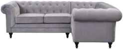 Habitat Chesterfield Velvet Left Hand Corner Sofa-Light Grey 16 Habitat Chesterfield Velvet Left Hand Corner Sofa-Light Grey -Trend Furniture 3106633 R Z003A