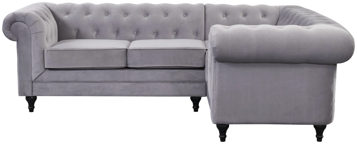 Habitat Chesterfield Velvet Left Hand Corner Sofa-Light Grey 8 Habitat Chesterfield Velvet Left Hand Corner Sofa-Light Grey - Image 6