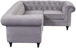Habitat Chesterfield Velvet Left Hand Corner Sofa-Light Grey 17 Habitat Chesterfield Velvet Left Hand Corner Sofa-Light Grey -Trend Furniture 3106633 R Z004A