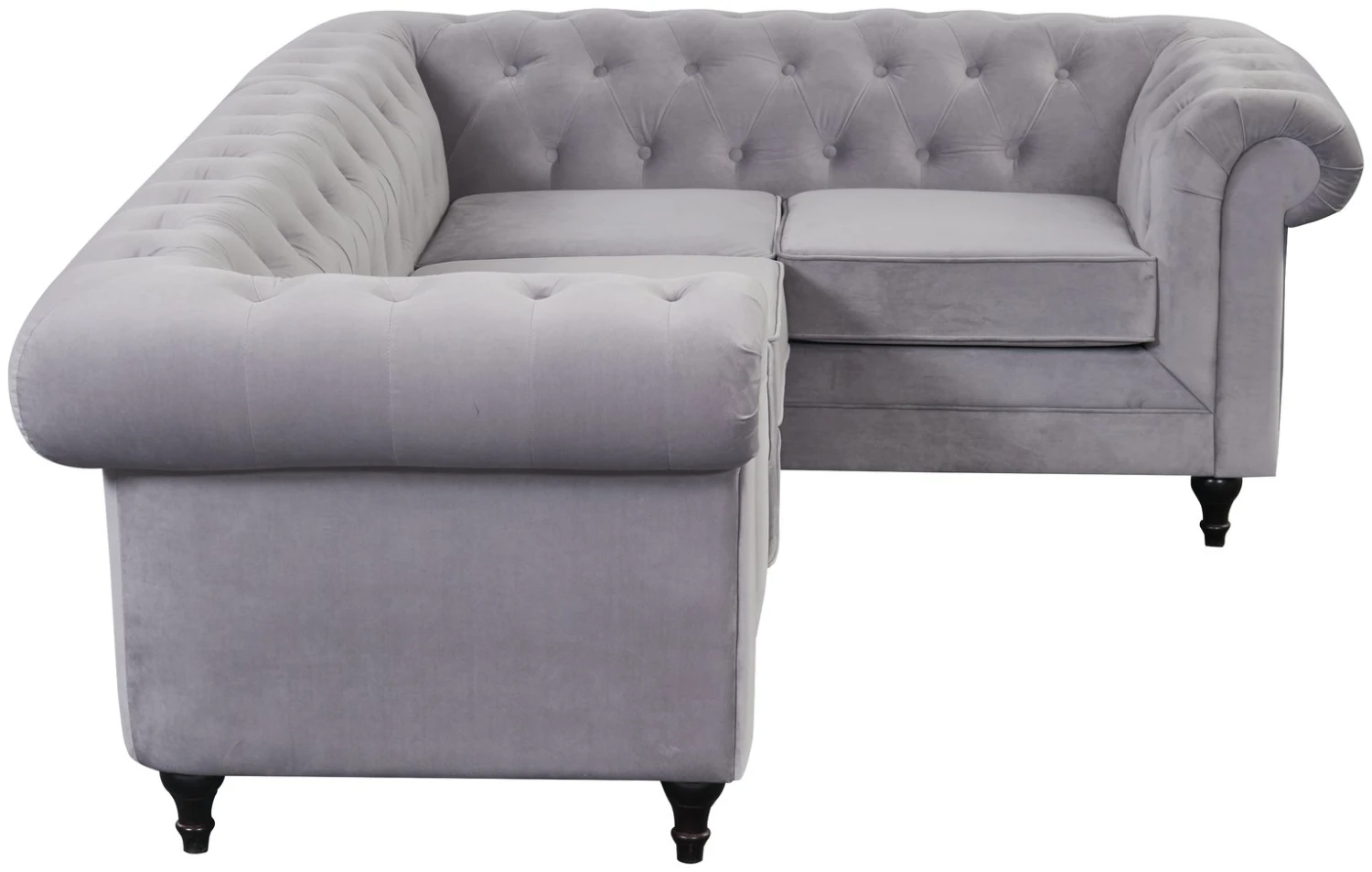 Habitat Chesterfield Velvet Left Hand Corner Sofa-Light Grey 9 Habitat Chesterfield Velvet Left Hand Corner Sofa-Light Grey - Image 7