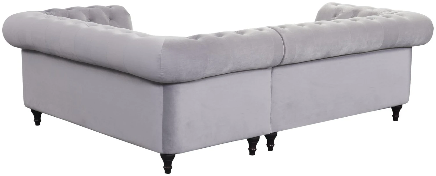 Habitat Chesterfield Velvet Left Hand Corner Sofa-Light Grey 10 Habitat Chesterfield Velvet Left Hand Corner Sofa-Light Grey - Image 8