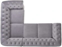 Habitat Chesterfield Velvet Left Hand Corner Sofa-Light Grey 19 Habitat Chesterfield Velvet Left Hand Corner Sofa-Light Grey -Trend Furniture 3106633 R Z006A
