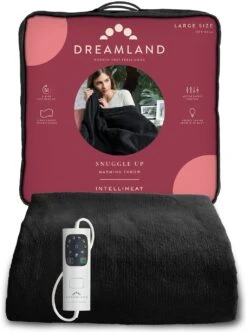 Dreamland Snuggle Up Black Heated Throw - Large -Trend Furniture 3243699 R Z002A