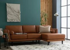 Habitat Jackson Leather Right Corner Chaise Sofa - Tan -Trend Furniture 3247097 R Z001C