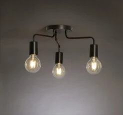 Habitat Rayner Steel 3 Light LED Flush Ceiling Light - Black -Trend Furniture 3247846 R Z002A