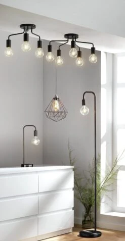 Habitat Rayner Steel 3 Light LED Flush Ceiling Light - Black -Trend Furniture 3247846 R Z010C