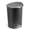 Simplehuman 50 Litre Plastic Semi Round Pedal Bin - Grey -Trend Furniture 3295915 R Z001A