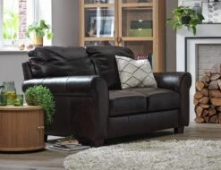 Habitat Salisbury Leather 2 Seater Sofa - Chocolate -Trend Furniture 3336348 R Z001C