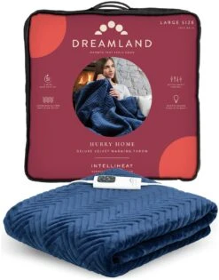 Dreamland Deluxe Velvet Royal Blue Heated Throw - Large 23 Dreamland Deluxe Velvet Royal Blue Heated Throw - Large -Trend Furniture 3340901 R Z002A