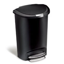 Simplehuman 50L Plastic Semi Round Pedal Bin - Black