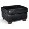 Habitat Salisbury Leather Storage Footstool - Black -Trend Furniture 3654666 R Z001A