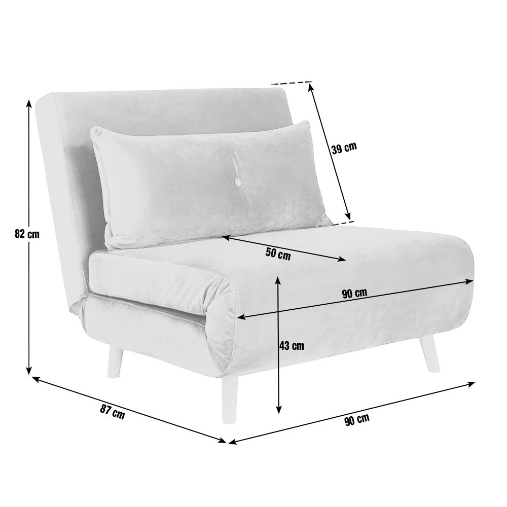 Habitat Roma Single Velvet Chairbed - Orange 8 Habitat Roma Single Velvet Chairbed - Orange - Image 6