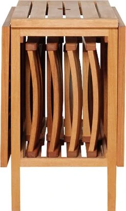 Habitat Zeno 4 Seater Folding Wooden Patio Set -Trend Furniture 4196563 R Z008A