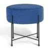 Habitat Jax Velvet Footstool - Navy -Trend Furniture 4350983 R Z001A
