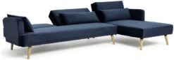 Habitat Andy Right Corner Velvet Clic Clac Sofa Bed - Navy -Trend Furniture 4461126 R Z002A