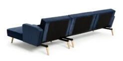 Habitat Andy Right Corner Velvet Clic Clac Sofa Bed - Navy -Trend Furniture 4461126 R Z004A