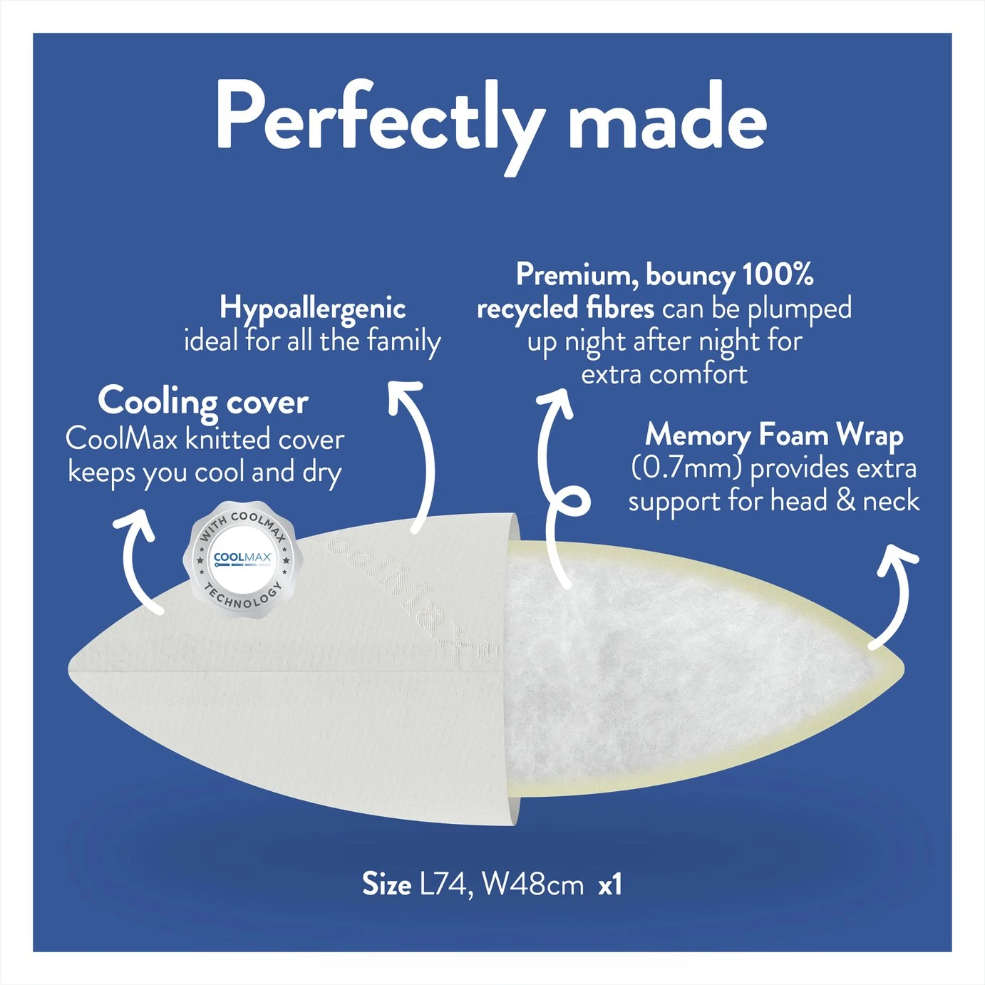 Slumberdown Cool Max Memory Support Firm Pillow 8 Slumberdown Cool Max Memory Support Firm Pillow - Image 6