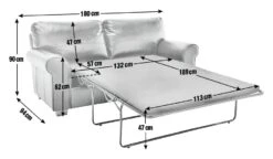 Habitat Salisbury 2 Seater Leather Sofa Bed - Black -Trend Furniture 4552121 R E001