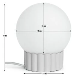 Habitat Ribbed Globe Table Lamp - White & Natural -Trend Furniture 4588982 R E001