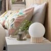 Habitat Ribbed Globe Table Lamp - White & Natural -Trend Furniture 4588982 R Z001A