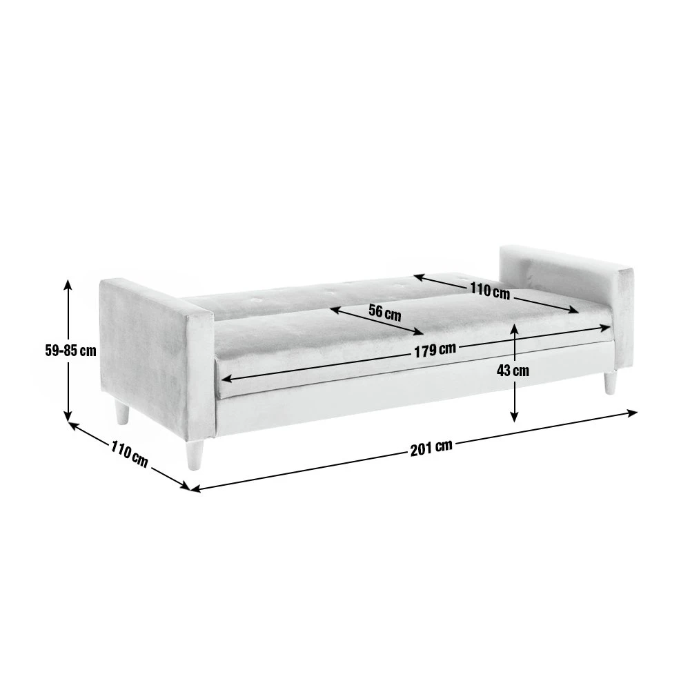 Habitat Brooks Clic Clac Fabric Sofa Bed - Grey 5 Habitat Brooks Clic Clac Fabric Sofa Bed - Grey - Image 3