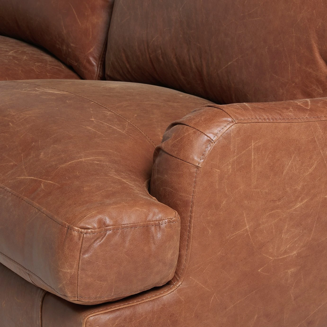 Habitat Livingston Leather 3 Seater Sofa - Tan 11 Habitat Livingston Leather 3 Seater Sofa - Tan - Image 9