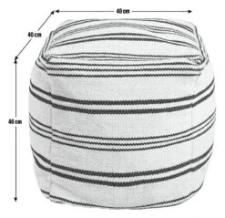 Kaikoo Layne Wool Pouffe - Black & White -Trend Furniture 5642236 R E001