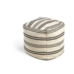 Kaikoo Layne Wool Pouffe - Black & White -Trend Furniture 5642236 R Z002A