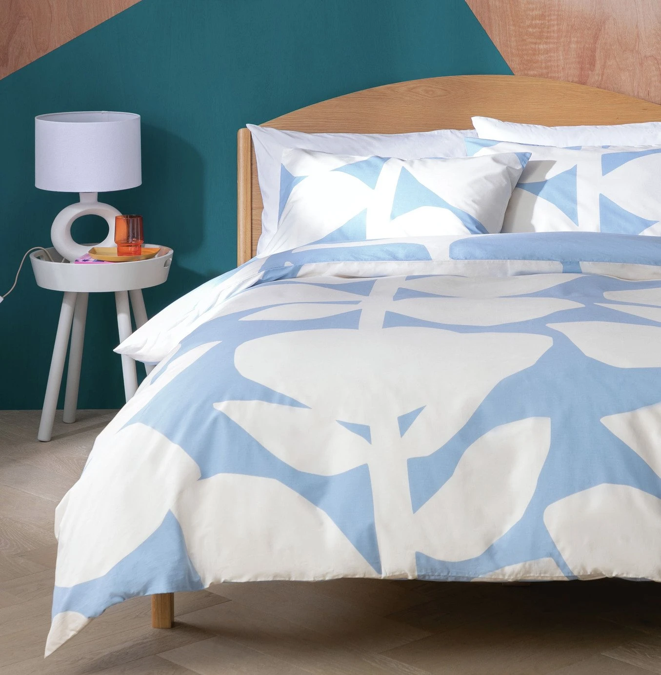Habitat 180TC Abstract Floral Blue Bedding Set - Single 3 Habitat 180TC Abstract Floral Blue Bedding Set - Single